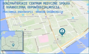 PRACOWNIA ENDOSKOPII - BONIFRATERSKIE CENTRUM MEDYCZNE SPÓŁKA Z OGRANICZONĄ ODPOWIEDZIALNOŚCIĄ - UL. TRYNITARSKA 11,  KRAKÓW-ŚRÓDMIEŚCIE