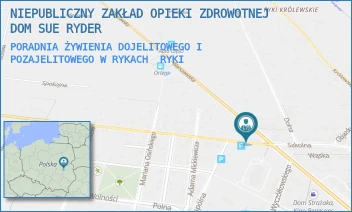 PORADNIA ŻYWIENIA DOJELITOWEGO I POZAJELITOWEGO W RYKACH - NIEPUBLICZNY ZAKŁAD OPIEKI ZDROWOTNEJ DOM SUE RYDER - WARSZAWSKA 100,  RYKI