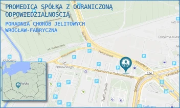 PORADNIA CHORÓB JELITOWYCH - PROMEDICA SPÓŁKA Z OGRANICZONĄ ODPOWIEDZIALNOŚCIĄ - UL. ALEKSANDRA OSTROWSKIEGO 3,  WROCŁAW-FABRYCZNA