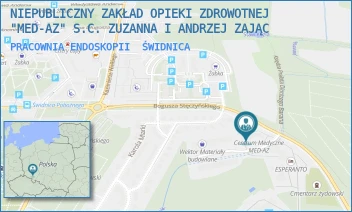 PRACOWNIA ENDOSKOPII - NIEPUBLICZNY ZAKŁAD OPIEKI ZDROWOTNEJ "MED-AZ" S.C. ZUZANNA I ANDRZEJ ZAJĄC - UL. BOGUSZA STĘCZYŃSKIEGO 6,  ŚWIDNICA