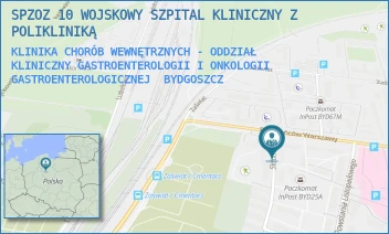 KLINIKA CHORÓB WEWNĘTRZNYCH - ODDZIAŁ KLINICZNY GASTROENTEROLOGII I ONKOLOGII GASTROENTEROLOGICZNEJ - SPZOZ 10 WOJSKOWY SZPITAL KLINICZNY Z POLIKLINIKĄ - POWSTAŃCÓW WARSZAWY 5,  BYDGOSZCZ