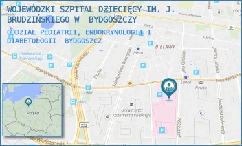 ODDZIAŁ PEDIATRII, ENDOKRYNOLOGII I DIABETOLOGII - WOJEWÓDZKI SZPITAL DZIECIĘCY IM. J. BRUDZIŃSKIEGO W  BYDGOSZCZY - CHODKIEWICZA 44,  BYDGOSZCZ