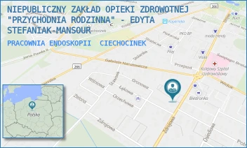 PRACOWNIA ENDOSKOPII - NIEPUBLICZNY ZAKŁAD OPIEKI ZDROWOTNEJ "PRZYCHODNIA RODZINNA" - EDYTA STEFANIAK-MANSOUR - ZDROJOWA 46,  CIECHOCINEK