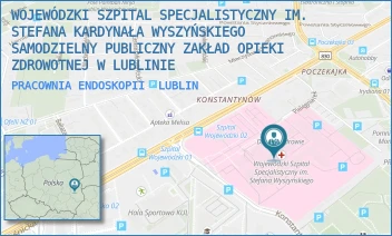PRACOWNIA ENDOSKOPII - WOJEWÓDZKI SZPITAL SPECJALISTYCZNY IM. STEFANA KARDYNAŁA WYSZYŃSKIEGO SAMODZIELNY PUBLICZNY ZAKŁAD OPIEKI ZDROWOTNEJ W LUBLINIE - AL. KRAŚNICKA 100,  LUBLIN