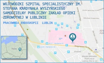 PRACOWNIA ENDOSKOPII - WOJEWÓDZKI SZPITAL SPECJALISTYCZNY IM. STEFANA KARDYNAŁA WYSZYŃSKIEGO SAMODZIELNY PUBLICZNY ZAKŁAD OPIEKI ZDROWOTNEJ W LUBLINIE - ZBIGNIEWA HERBERTA 21,  LUBLIN
