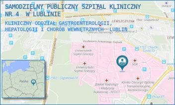 KLINICZNY ODDZIAŁ GASTROENTEROLOGII, HEPATOLOGII I CHORÓB WEWNĘTRZNYCH - UNIWERSYTECKI SZPITAL KLINICZNY NR 4 W LUBLINIE - DR. K. JACZEWSKIEGO 8,  LUBLIN