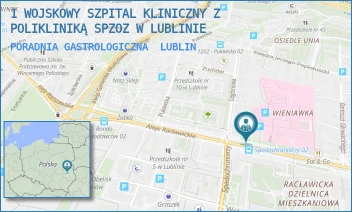 PORADNIA GASTROLOGICZNA - 1 WOJSKOWY SZPITAL KLINICZNY Z POLIKLINIKĄ SPZOZ W LUBLINIE - AL. RACŁAWICKIE 23,  LUBLIN