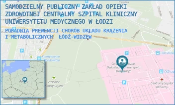 PORADNIA PREWENCJI CHORÓB UKŁADU KRĄŻENIA I METABOLICZNYCH - SAMODZIELNY PUBLICZNY ZAKŁAD OPIEKI ZDROWOTNEJ CENTRALNY SZPITAL KLINICZNY UNIWERSYTETU MEDYCZNEGO W ŁODZI - UL. POMORSKA 251,  ŁÓDŹ-WIDZEW
