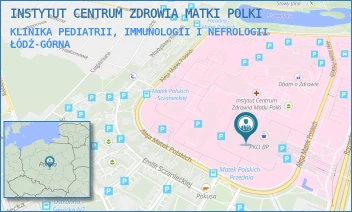 KLINIKA PEDIATRII, IMMUNOLOGII I NEFROLOGII - INSTYTUT CENTRUM ZDROWIA MATKI POLKI - UL. RZGOWSKA 281/289,  ŁÓDŹ-GÓRNA