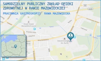 PRACOWNIA GASTROSKOPII - SAMODZIELNY PUBLICZNY ZAKŁAD OPIEKI ZDROWOTNEJ W RAWIE MAZOWIECKIEJ - UL. WARSZAWSKA 14,  RAWA MAZOWIECKA