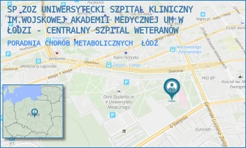 PORADNIA CHORÓB METABOLICZNYCH - SP ZOZ UNIWERSYTECKI SZPITAL KLINICZNY NR 2 UNIWERSYTETU MEDYCZNEGO  W ŁODZI - PL. GEN. JÓZEFA HALLERA 1,  ŁÓDŹ