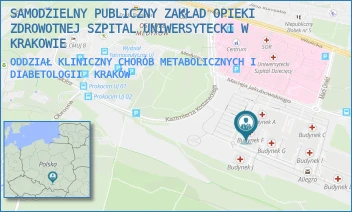 ODDZIAŁ KLINICZNY CHORÓB METABOLICZNYCH I DIABETOLOGII - SAMODZIELNY PUBLICZNY ZAKŁAD OPIEKI ZDROWOTNEJ SZPITAL UNIWERSYTECKI W KRAKOWIE - UL. MACIEJA JAKUBOWSKIEGO 2,  KRAKÓW
