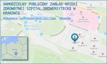 PORADNIA GASTROENTEROLOGICZNA - SAMODZIELNY PUBLICZNY ZAKŁAD OPIEKI ZDROWOTNEJ SZPITAL UNIWERSYTECKI W KRAKOWIE - UL. MACIEJA JAKUBOWSKIEGO 2,  KRAKÓW