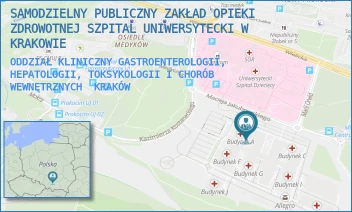 ODDZIAŁ KLINICZNY GASTROENTEROLOGII, HEPATOLOGII, TOKSYKOLOGII I CHORÓB WEWNĘTRZNYCH - SAMODZIELNY PUBLICZNY ZAKŁAD OPIEKI ZDROWOTNEJ SZPITAL UNIWERSYTECKI W KRAKOWIE - UL. MACIEJA JAKUBOWSKIEGO 2,  KRAKÓW