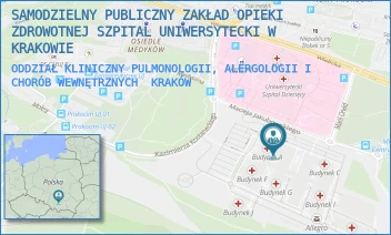 ODDZIAŁ KLINICZNY PULMONOLOGII, ALERGOLOGII I CHORÓB WEWNĘTRZNYCH - SAMODZIELNY PUBLICZNY ZAKŁAD OPIEKI ZDROWOTNEJ SZPITAL UNIWERSYTECKI W KRAKOWIE - UL. MACIEJA JAKUBOWSKIEGO 2,  KRAKÓW