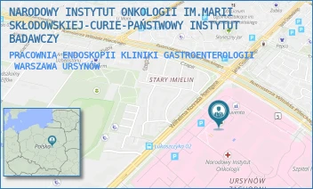 PRACOWNIA ENDOSKOPII KLINIKI GASTROENTEROLOGII - NARODOWY INSTYTUT ONKOLOGII IM.MARII SKŁODOWSKIEJ-CURIE-PAŃSTWOWY INSTYTUT BADAWCZY - ROENTGENA 5,  WARSZAWA URSYNÓW