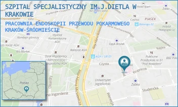 PRACOWNIA ENDOSKOPII PRZEWODU POKARMOWEGO - SZPITAL SPECJALISTYCZNY IM.J.DIETLA W KRAKOWIE - UL. SKARBOWA 1,  KRAKÓW-ŚRÓDMIEŚCIE