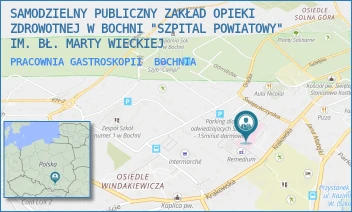 PRACOWNIA GASTROSKOPII - SAMODZIELNY PUBLICZNY ZAKŁAD OPIEKI ZDROWOTNEJ W BOCHNI "SZPITAL POWIATOWY" IM. BŁ. MARTY WIECKIEJ - UL. KRAKOWSKA 31,  BOCHNIA