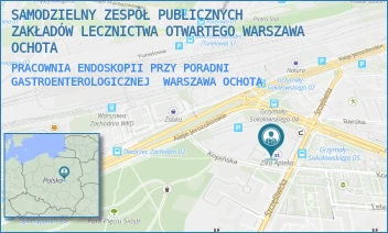 PRACOWNIA ENDOSKOPII PRZY PORADNI GASTROENTEROLOGICZNEJ - SAMODZIELNY ZESPÓŁ PUBLICZNYCH ZAKŁADÓW LECZNICTWA OTWARTEGO WARSZAWA OCHOTA - SZCZĘŚLIWICKA 36,  WARSZAWA OCHOTA