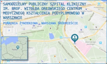 PORADNIA ŻYWIENIOWA - SAMODZIELNY PUBLICZNY SZPITAL KLINICZNY IM. PROF. WITOLDA ORŁOWSKIEGO CENTRUM MEDYCZNEGO KSZTAŁCENIA PODYPLOMOWEGO W WARSZAWIE - CZERNIAKOWSKA 231,  WARSZAWA ŚRÓDMIEŚCIE