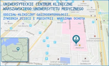 ODDZIAŁ KLINICZNY GASTROENTEROLOGII, ŻYWIENIA DZIECI I PEDIATRII - UNIWERSYTECKIE CENTRUM KLINICZNE WARSZAWSKIEGO UNIWERSYTETU MEDYCZNEGO - ŻWIRKI I WIGURY 63A,  WARSZAWA OCHOTA