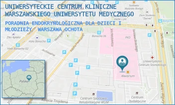 PORADNIA ENDOKRYNOLOGICZNA DLA DZIECI I MŁODZIEŻY - UNIWERSYTECKIE CENTRUM KLINICZNE WARSZAWSKIEGO UNIWERSYTETU MEDYCZNEGO - ŻWIRKI I WIGURY 63A,  WARSZAWA OCHOTA