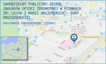 PRACOWNIA ENDOSKOPOWA - SAMODZIELNY PUBLICZNY ZESPÓŁ ZAKŁADÓW OPIEKI ZDROWOTNEJ W PIONKACH IM. LECHA I MARII KACZYŃSKICH - PARY PREZYDENCKIEJ - NIEPODLEGŁOŚCI 1,  PIONKI