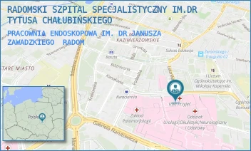 PRACOWNIA ENDOSKOPOWA IM. DR JANUSZA ZAWADZKIEGO - RADOMSKI SZPITAL SPECJALISTYCZNY IM. DR TYTUSA CHAŁUBIŃSKIEGO - TOCHTERMANA 1,  RADOM