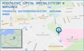 PODODDZIAŁ GASTROENTEROLOGICZNY - MIĘDZYLESKI SZPITAL SPECJALISTYCZNY W WARSZAWIE - BURSZTYNOWA 2,  WARSZAWA WAWER