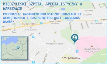 PODODDZIAŁ GASTROENTEROLOGICZNY ODDZIAŁU II WEWNĘTRZNEGO I GASTROENTEROLOGII - MIĘDZYLESKI SZPITAL SPECJALISTYCZNY W WARSZAWIE - BURSZTYNOWA 2,  WARSZAWA WAWER