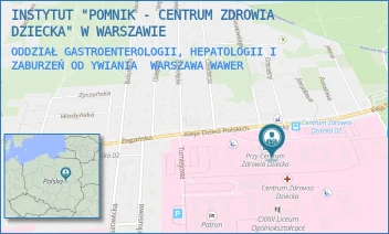 ODDZIAŁ GASTROENTEROLOGII, HEPATOLOGII I ZABURZEŃ ODYWIANIA - INSTYTUT "POMNIK - CENTRUM ZDROWIA DZIECKA" - ALEJA DZIECI POLSKICH 20,  WARSZAWA WAWER