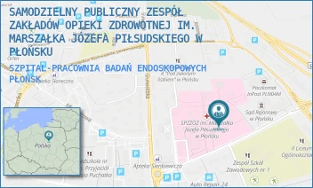 SZPITAL-PRACOWNIA BADAŃ ENDOSKOPOWYCH - SAMODZIELNY PUBLICZNY ZESPÓŁ ZAKŁADÓW OPIEKI ZDROWOTNEJ IM. MARSZAŁKA JÓZEFA PIŁSUDSKIEGO W PŁOŃSKU - HENRYKA SIENKIEWICZA 7,  PŁOŃSK