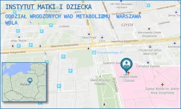 ODDZIAŁ WRODZONYCH WAD METABOLIZMU - INSTYTUT MATKI I DZIECKA - MARCINA KASPRZAKA 17 A,  WARSZAWA WOLA