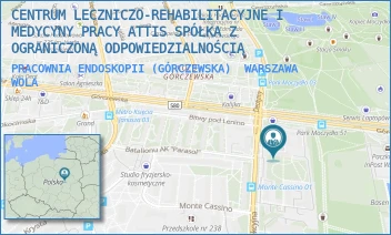 PRACOWNIA ENDOSKOPII (GÓRCZEWSKA) - CENTRUM LECZNICZO-REHABILITACYJNE I MEDYCYNY PRACY ATTIS SPÓŁKA Z OGRANICZONĄ ODPOWIEDZIALNOŚCIĄ - GÓRCZEWSKA 89,  WARSZAWA WOLA