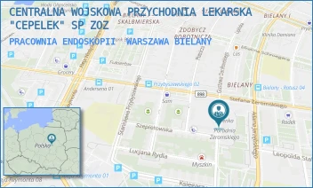 PRACOWNIA ENDOSKOPII - CENTRALNA WOJSKOWA PRZYCHODNIA LEKARSKA "CEPELEK" SP ZOZ - STEFANA ŻEROMSKIEGO 33,  WARSZAWA BIELANY