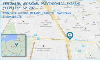 PORADNIA CHORÓB METABOLICZNYCH - CENTRALNA WOJSKOWA PRZYCHODNIA LEKARSKA "CEPELEK" SP ZOZ - KOSZYKOWA 78,  WARSZAWA ŚRÓDMIEŚCIE