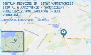 PRACOWNIA ENDOSKOPII - CENTRUM MEDYCZNE IM. BITWY WARSZAWSKIEJ 1920 R. W RADZYMINIE - SAMODZIELNY PUBLICZNY ZESPÓŁ ZAKŁADÓW OPIEKI ZDROWOTNEJ - KONSTYTUCJI 3 MAJA 17,  RADZYMIN