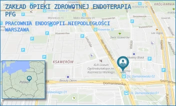 PRACOWNIA ENDOSKOPII NIEPODLEGŁOŚCI - ZAKŁAD OPIEKI ZDROWOTNEJ ENDOTERAPIA PFG - AL. NIEPODLEGŁOŚCI 18,  WARSZAWA