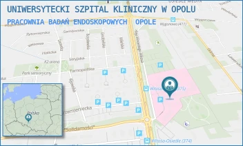 PRACOWNIA BADAŃ ENDOSKOPOWYCH - UNIWERSYTECKI SZPITAL KLINICZNY W OPOLU - UL. ALEJA WINCENTEGO WITOSA 26,  OPOLE