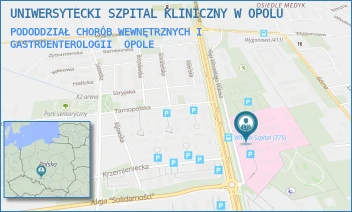 PODODDZIAŁ CHORÓB WEWNĘTRZNYCH I GASTROENTEROLOGII - UNIWERSYTECKI SZPITAL KLINICZNY W OPOLU - UL. ALEJA WINCENTEGO WITOSA 26,  OPOLE