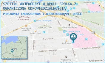 PRACOWNIA ENDOSKOPOWA I BRONCHOSKOPII - SZPITAL WOJEWÓDZKI W OPOLU SPÓŁKA Z OGRANICZONĄ ODPOWIEDZIALNOŚCIĄ - KATOWICKA 64,  OPOLE