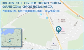 PODODDZIAŁ GASTROENTEROLOGII - KRAPKOWICKIE CENTRUM ZDROWIA SPÓŁKA Z OGRANICZONĄ ODPOWIEDZIALNOŚCIĄ - UL. OŚ. XXX-LECIA 21,  KRAPKOWICE
