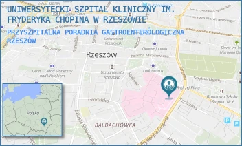 PRZYSZPITALNA PORADNIA GASTROENTEROLOGICZNA - UNIWERSYTECKI SZPITAL KLINICZNY IM. FRYDERYKA CHOPINA W RZESZOWIE - UL. CHOPINA 2,  RZESZÓW