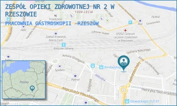 PRACOWNIA GASTROSKOPII - ZESPÓŁ OPIEKI ZDROWOTNEJ NR 2 W RZESZOWIE - UL. ALEKSANDRA FREDRY 9,  RZESZÓW
