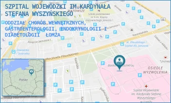 ODDZIAŁ CHORÓB WEWNĘTRZNYCH, GASTROENTEROLOGII, ENDOKRYNOLOGII I DIABETOLOGII - SZPITAL WOJEWÓDZKI IM.KARDYNAŁA STEFANA WYSZYŃSKIEGO - MARSZ. JÓZEFA PIŁSUDSKIEGO 11,  ŁOMŻA