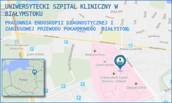 PRACOWNIA ENDOSKOPII DIAGNOSTYCZNEJ I ZABIEGOWEJ PRZEWODU POKARMOWEGO - UNIWERSYTECKI SZPITAL KLINICZNY W BIAŁYMSTOKU - ŻURAWIA 14,  BIAŁYSTOK