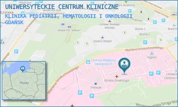 KLINIKA PEDIATRII, HEMATOLOGII I ONKOLOGII - UNIWERSYTECKIE CENTRUM KLINICZNE - UL. DĘBINKI 7,  GDAŃSK