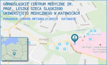 PORADNIA CHORÓB METABOLICZNYCH - GÓRNOŚLĄSKIE CENTRUM MEDYCZNE IM. PROF. LESZKA GIECA ŚLĄSKIEGO UNIWERSYTETU MEDYCZNEGO W KATOWICACH - ZIOŁOWA 45-47,  KATOWICE