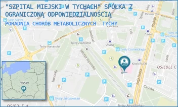 PORADNIA CHORÓB METABOLICZNYCH - "SZPITAL MIEJSKI W TYCHACH" SPÓŁKA Z OGRANICZONĄ ODPOWIEDZIALNOŚCIĄ - UL. CICHA 27,  TYCHY