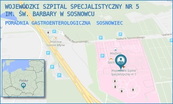 PORADNIA GASTROENTEROLOGICZNA - WOJEWÓDZKI SZPITAL SPECJALISTYCZNY NR 5 IM. ŚW. BARBARY W SOSNOWCU - UL. PLAC MEDYKÓW 1,  SOSNOWIEC
